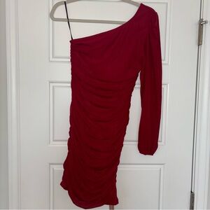 SHEIN One-Shoulder Red Dress